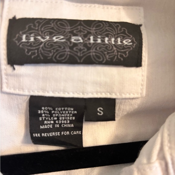 Live a Little Cream Jean Jacket - Picture 2 of 6